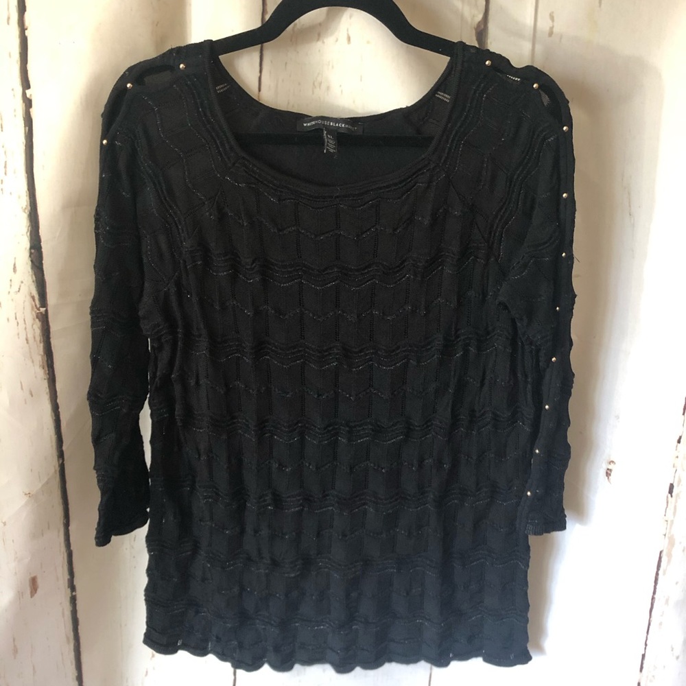 WHBM XL black stretchy top